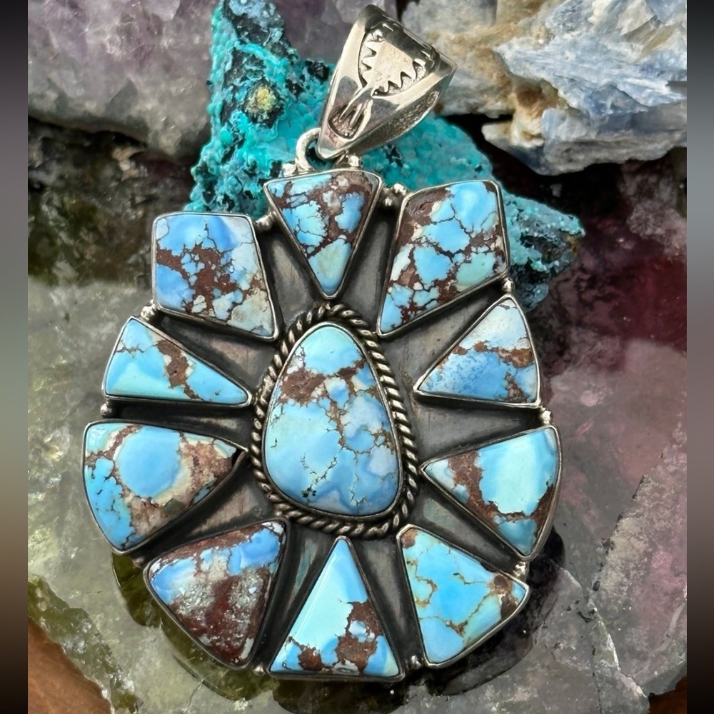 Golden hills statement sterling silver southwestern pendant